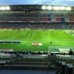 日産スタ取材。